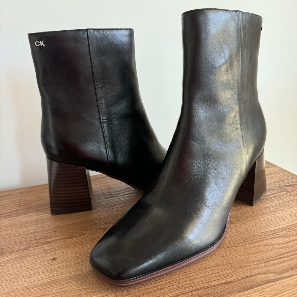 Calvin Klein - Women's Broma Black Leather Boot size 10